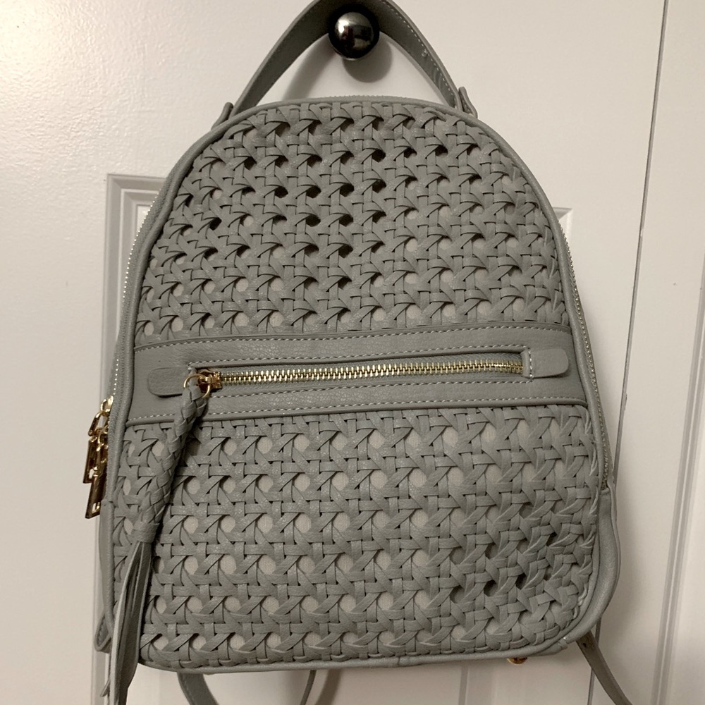 SOLD Gray woven backpack